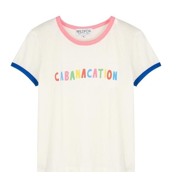 WILDFOX Cabanacation Tee Shirt Top Cotton NWT - Picture 2 of 7
